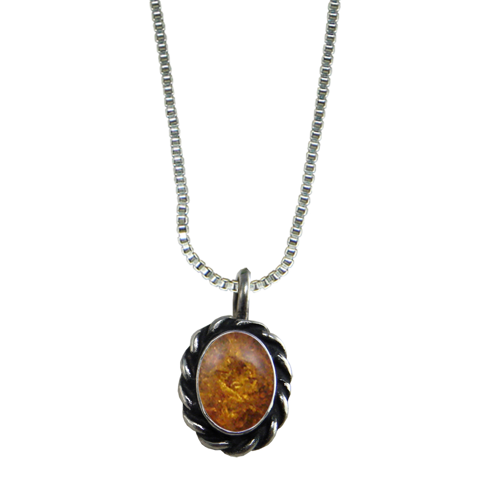 Sterling Silver Little Amber Pendant Necklace